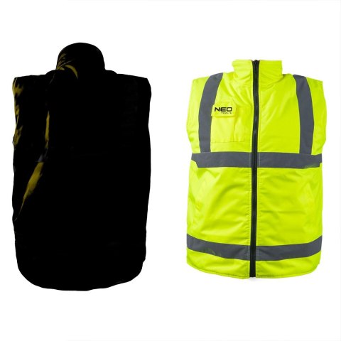 BEZRĘKAWNIK ROBOCZY DWUSTRONNY ODBLASKOWY ŻÓŁTY ROZMIAR XXL