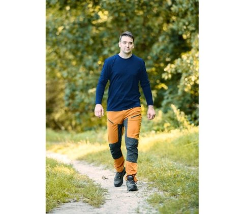 KOSZULKA Z DŁUGIM RĘKAWEM, GRANATOWA, ROZMIAR XL