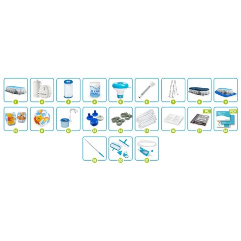 Basen prostokątny 503x274x122cm 21w1 INTEX 26796